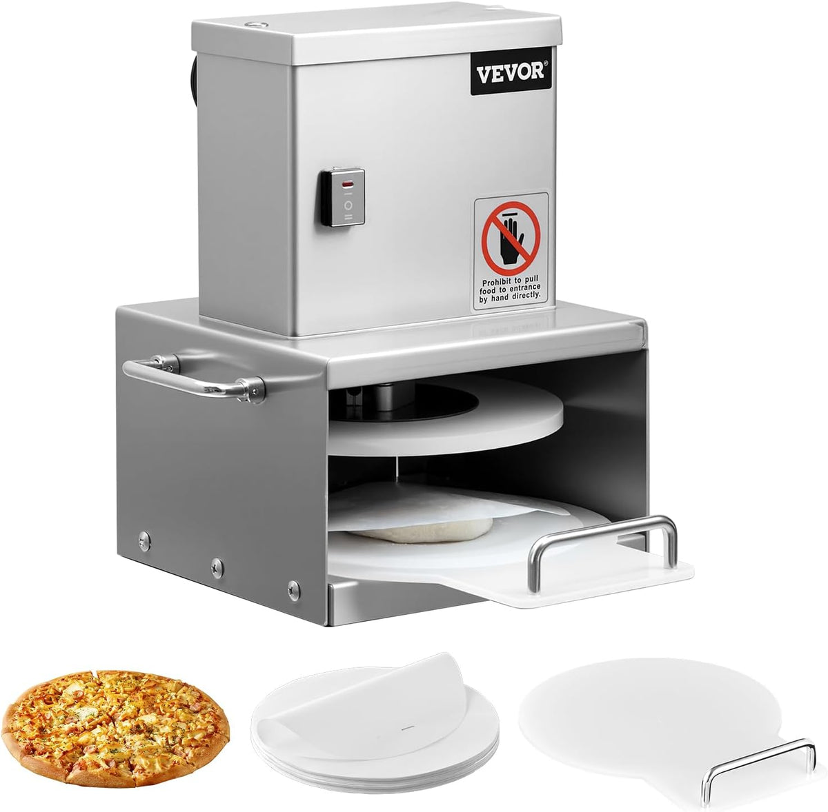 Machine à pâtes VEVOR, avec 100 feuilles de papier sulfurisé, 15 cm, pour cafés, acier inoxydable, 5 mm, 6 pouces, plaque 15 cm, réglable