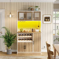 Buffet, acier inoxydable, 180 × 100 × 40 cm, télécommande, BOWDOW, 180 cm, 180cm, 10 bouteilles, éclairage LED, réglable, verre, Prises