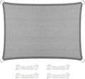 Voile d'ombrage, 380 × 440 cm, pour Terrasse, XUEQXUE, Anti 98% UV Contre Le Vent Anti-Déchirure, Gris Clair, Balcon, Jardin