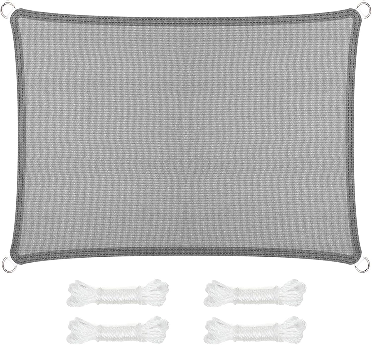 Voile d'ombrage, 380 × 440 cm, pour Terrasse, XUEQXUE, Anti 98% UV Contre Le Vent Anti-Déchirure, Gris Clair, Balcon, Jardin