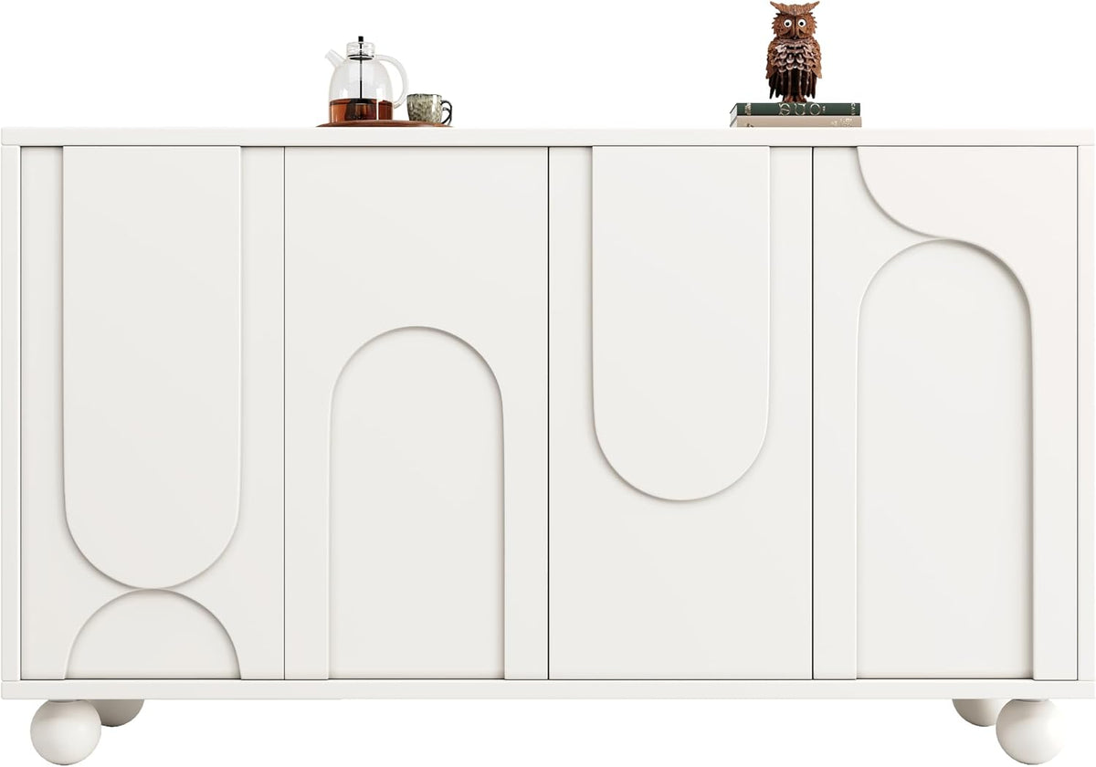 Buffet, réglable, 120 × 35 × 71 cm, Armoire de rangement pour salle à manger et salon, KecDuey, Avec espace de rangement, Avec plateau réglable