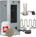 ITA Fumoir, 81 cm avec 3 Niveaux, Acier Alliage, 81 × 28 × 40 cm, 28 cm, 1 mm, réglable, Ensemble Smoker avec Chauffage, Qualité EU