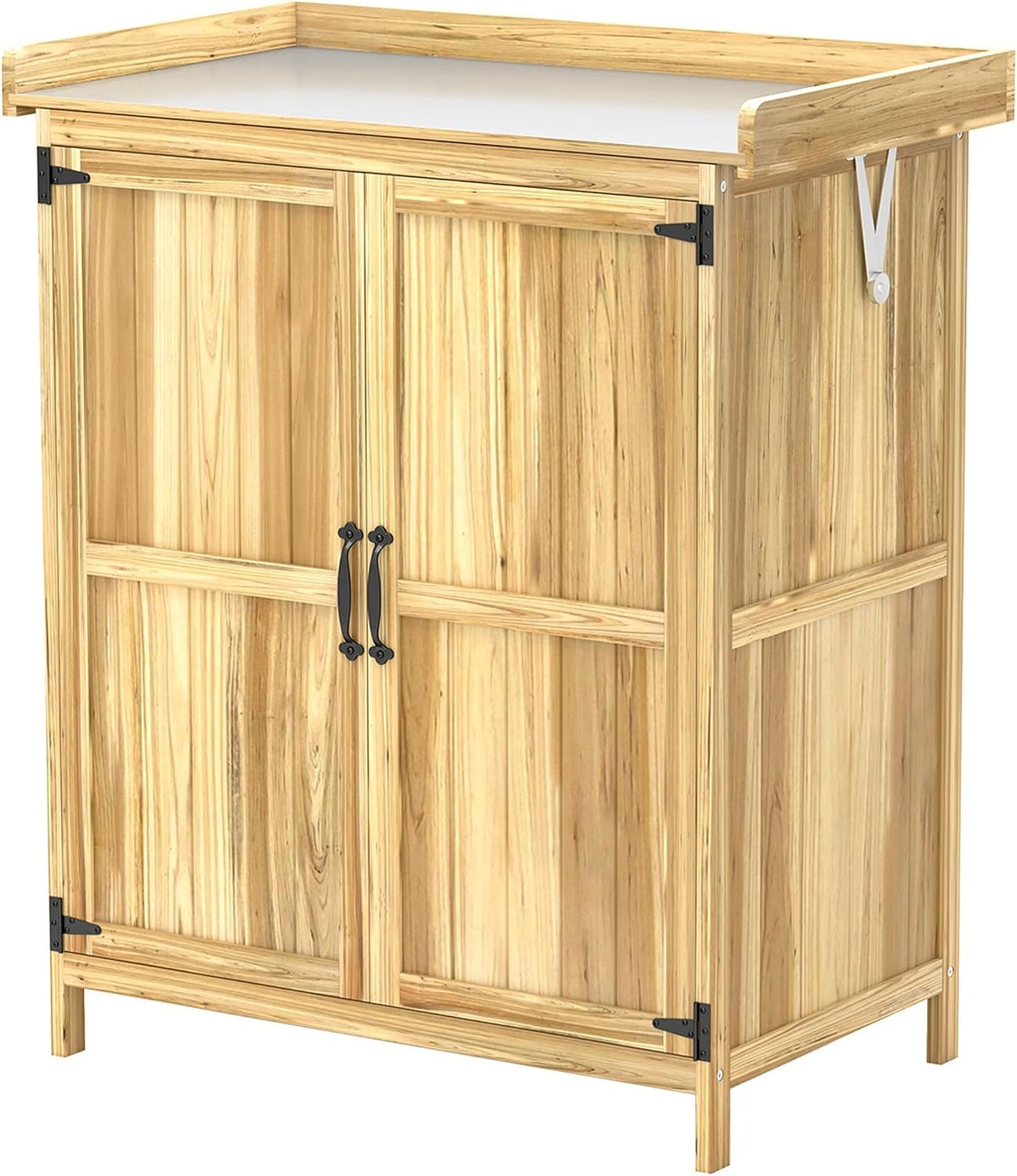Outsunny Abri de jardin, acier inoxydable, 2 Portes, 74l