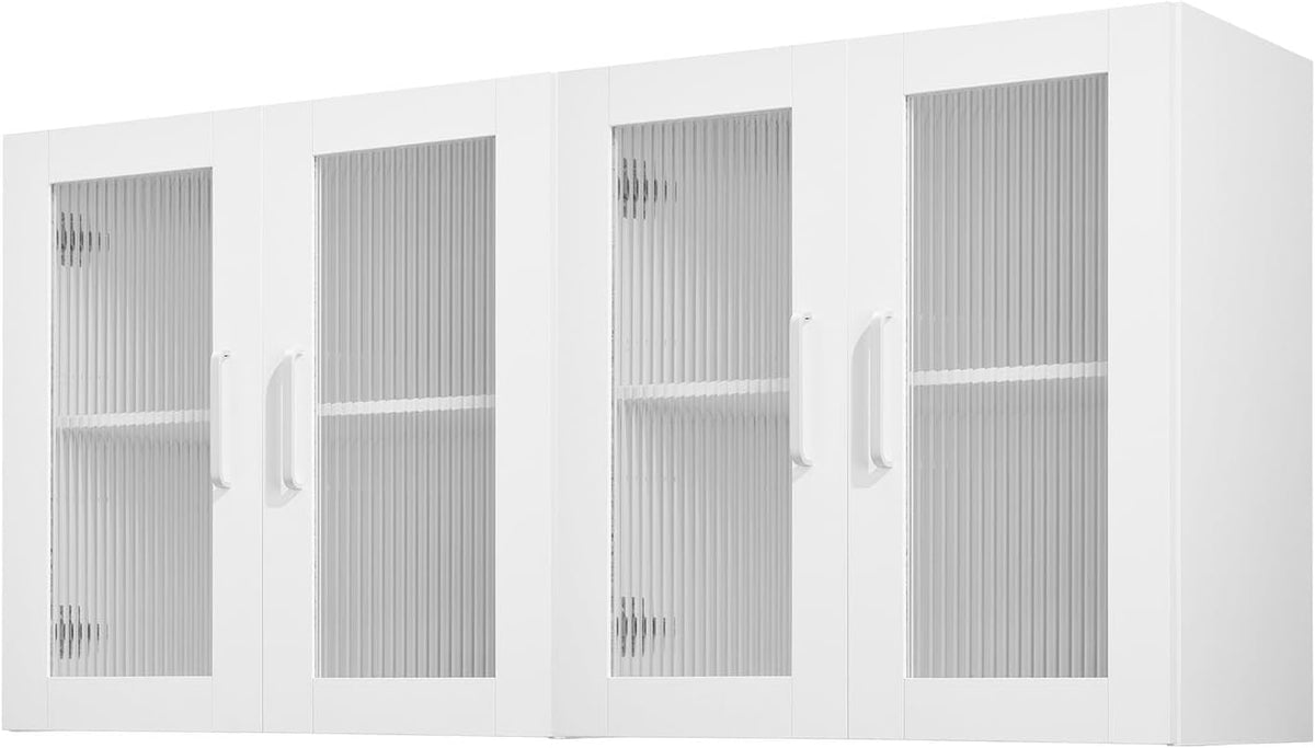 Meuble sur pied, Meuble de Rangement avec 4 Portes pour Cuisine, 30, 5 × 122 × 61 cm, VEVOR, 2 Niveaux, Armoire Murale de buanderie à 2 Niveaux