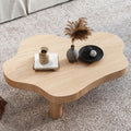 Table basse MUUNS, 28×18×16', Table D'Appoint Moderne Ronde Et éPaissie pour Le Salon Et La Chambre à Coucher, Natural