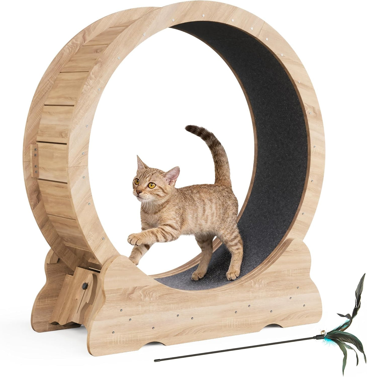 Jouet, 90 cm, Roue de Course pour Chat, Mondeer, 36 cm, 5 mm, 97 × 90 × 36cm, 90cm, Noir, Tapis Amovible