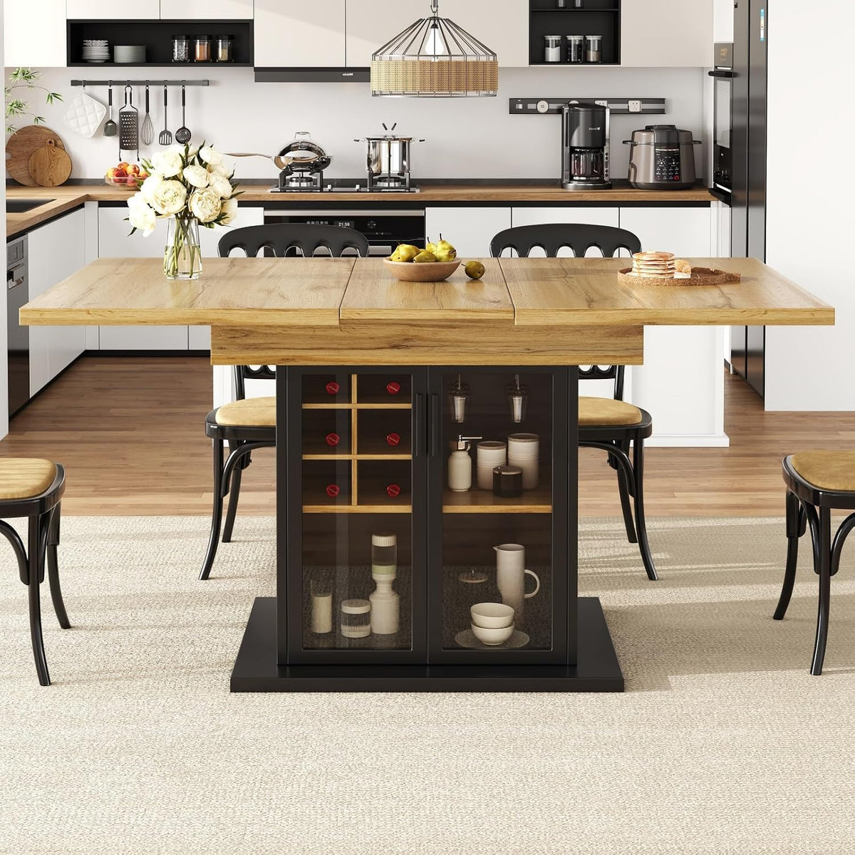 Table, 110 cm, verre, pour Petits Espaces, YEHTOKHOME, 140 cm
