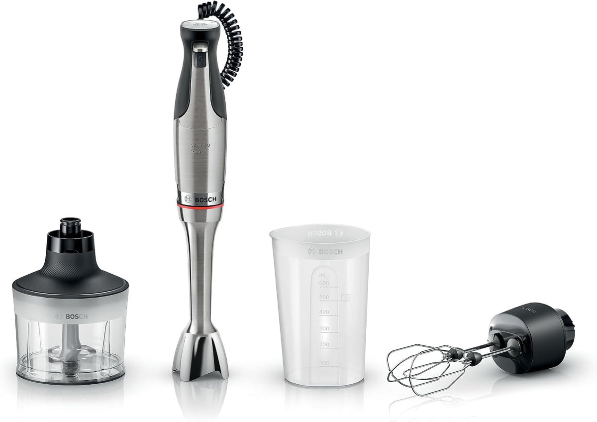 Bosch Mixeur plongeants, 1500 W, acier inoxydable, MSM8M934, MSM8M934 ErgoMaster Série 8, garanti 10 ans