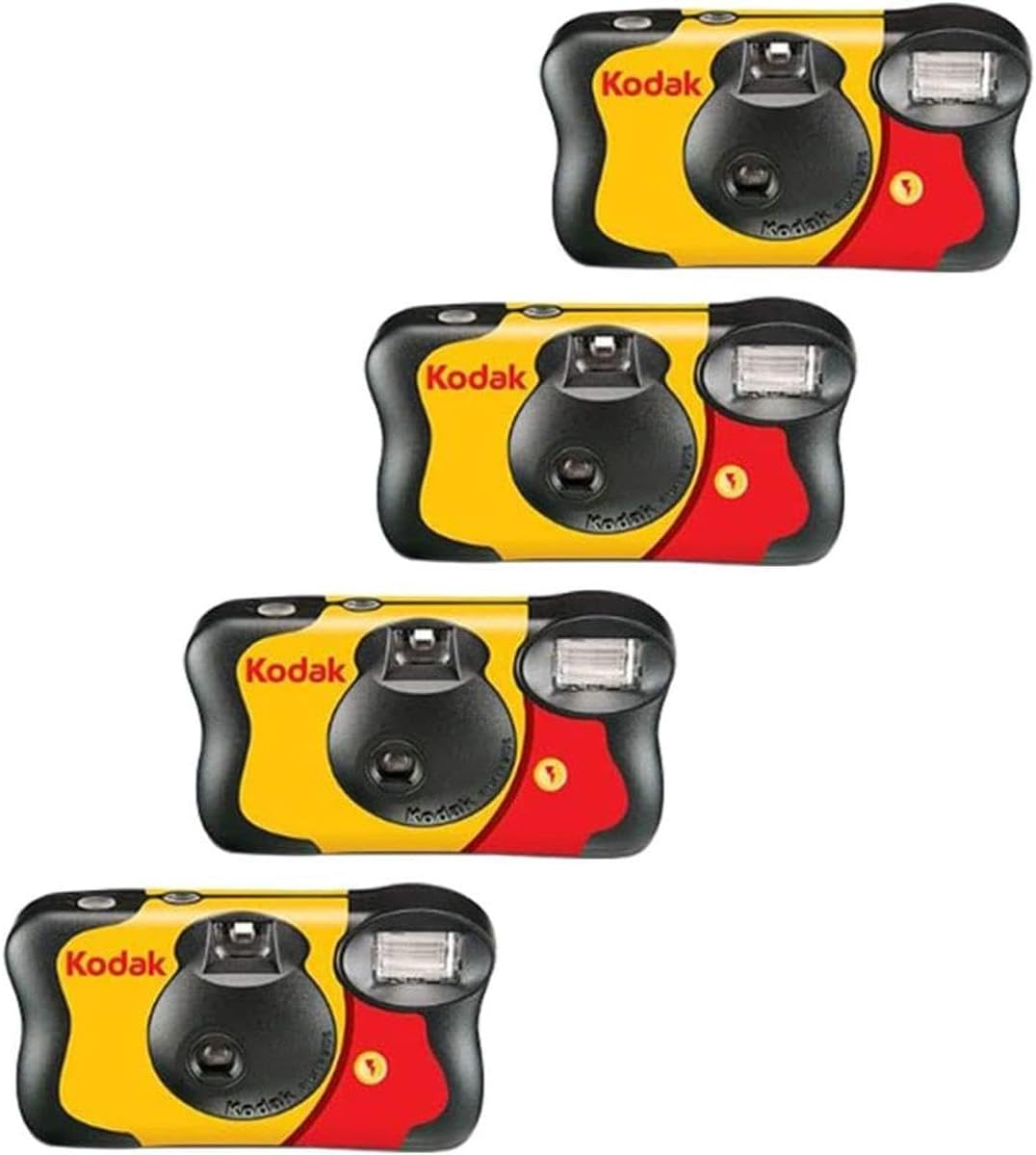KODAK Appareil photo jetables, FunSaver Lot de 4 appareils Photo jetables avec Flash 800 ISO
