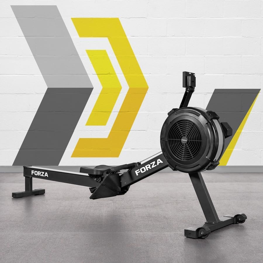 Rameur, 240 cm, pliable, acier inoxydable, FORZA, 62 cm, 113 cm, 10 niveaux, réglable, portable