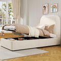 Lit, sans Matelas, 90 × 200 CM, KOMHTOM, Sommier à Lattes, A-Beige
