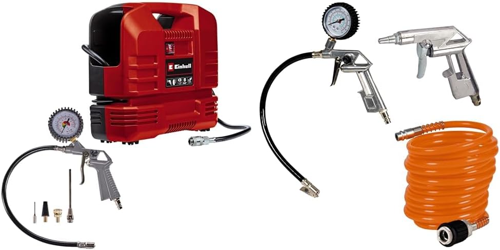 Einhell Accessoire de compresseur pneumatique, Compresseur à air portatif TC-AC 190 OF Set & Kit d'accessoires pour compresseur