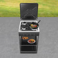 Plaque de cuisson YEITBY, acier inoxydable, 2 niveaux, allumage manuel pour propane et gaz naturel, 49 × 49 × 79 cm, 57 × 51, 5 × 23 cm, 6 cm, noir
