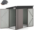 Abri de jardin, Cabane Jardin Exterieur en Acier Galvanisé 5, 7 m3 avec Loquet, 235 × 117 × 185 cm, COSTWAY, 4 Gants, 2 Trous d'Aérations