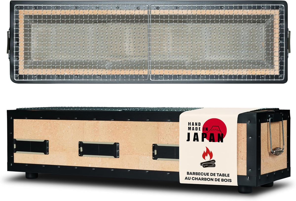TOKYO design studio Barbecue, 77 × 23 × 20cm, Idéal pour Yakitori & Yakiniku, 1000°C, fonction gril, Konro Grill, Grill de table compact, Grand