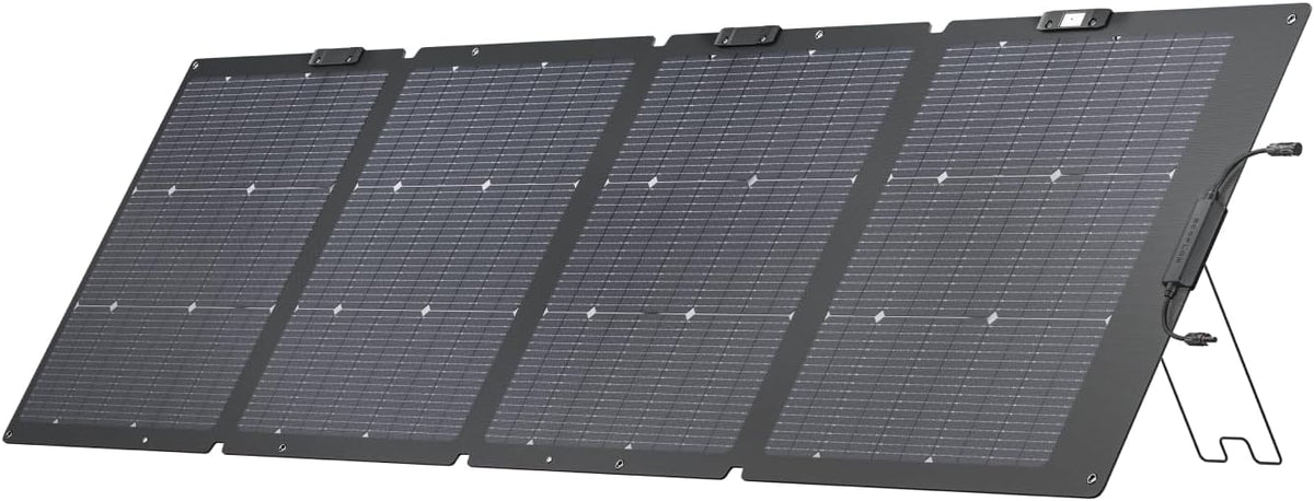 EF ECOFLOW Panneaux solaire monocristallins, réglable, verre, 220 W, EcoFlow Panneau solaire portable léger 220 W, XT60 IP68, 220W, 155W