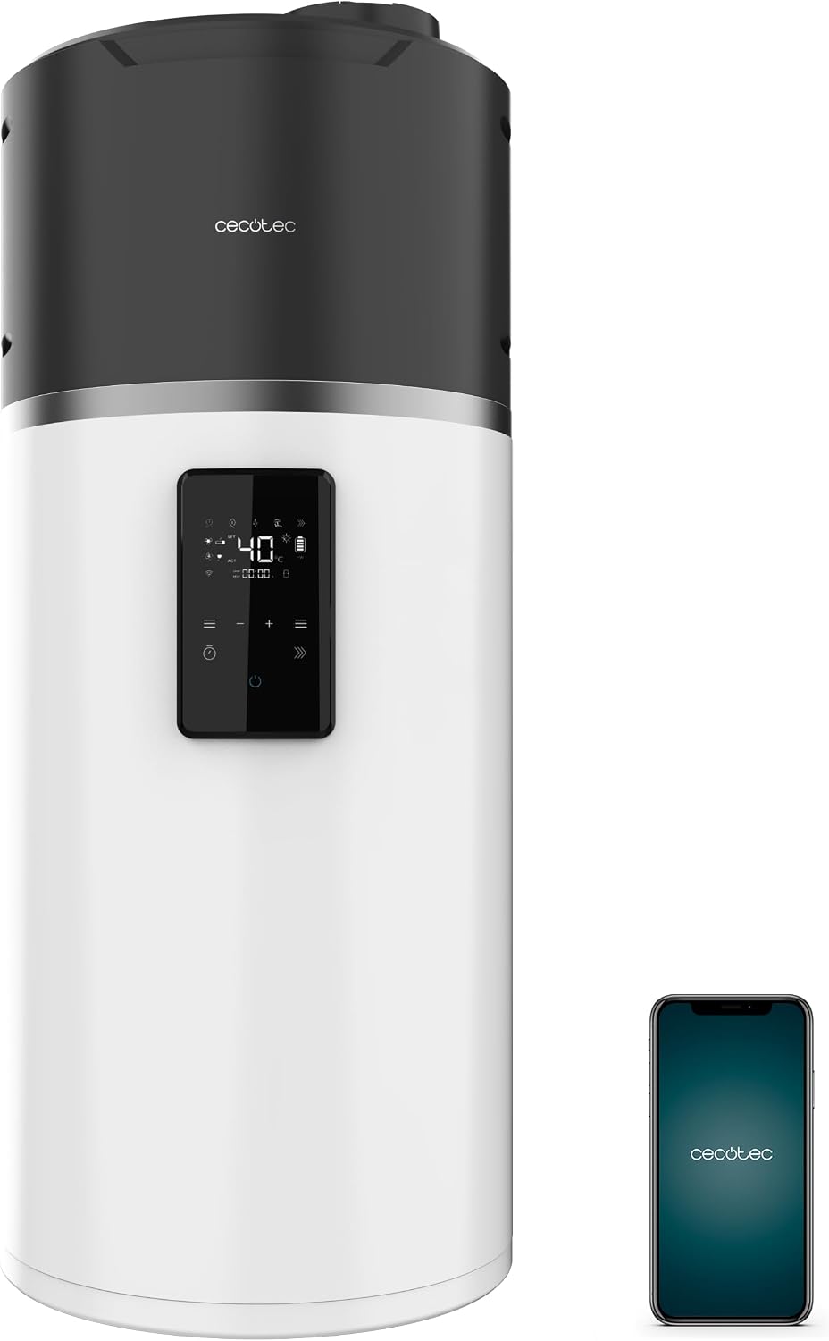 Chauffe-eau, Thermo avec Aerotermie de 100L, Cecotec, R290 75oC, Température jusqu'à 75oC, commande tactile, Bas Consommation