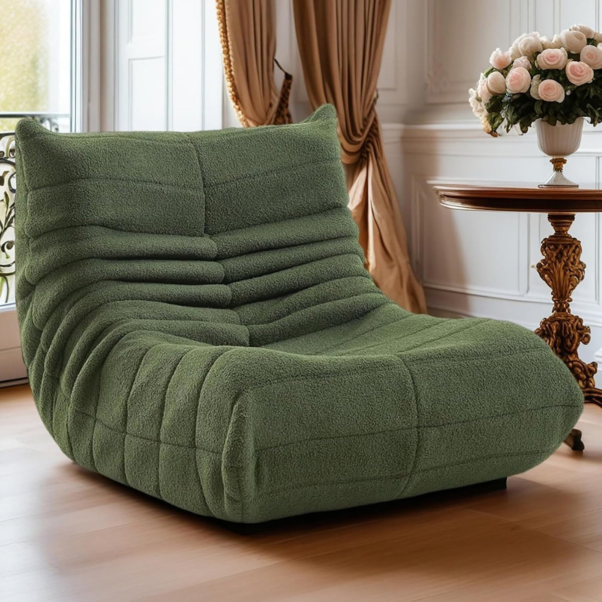 Fauteuil, pour Dortoir, Mavdecll, Chaise Longue Au Coin du Feu Togo, Canapé Vert Au Coin du Feu, Canapé De Sol Paresseux, Matériau en Daim Doux