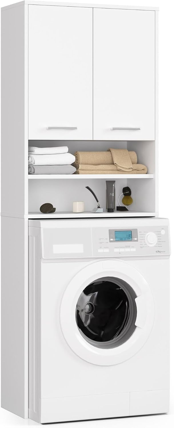 Meuble sur pied, 16 mm, AKORD, 64 cm, 180 cm, 30 cm, 2 portes, Meuble Buanderie Machine à Laver