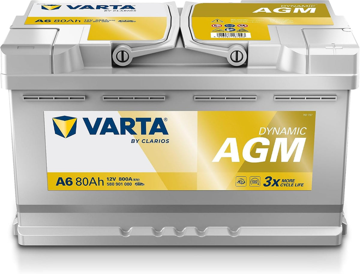 Varta Batterie de voiture, A/EN 580901080K262 L 315mm B 175mm H 190mm Compatible avec VW Tiguan II AD1, Ah 800, AX1 Sharan II 7N1, 7HH, 7EA, 7L6