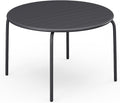 Table à manger, 110 cm, Table de Jardin Ronde D.110 cm en métal, Vente-unique, Gris Anthracite, MIRMANDE de MYLIA
