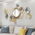 Miroir muraux, Miroir Mural créatif en Métal Ginkgo Biloba pour Entrée, 118 × 68 CM, MIYUEWU, 83 × 48 cm, 94 × 52 cm, 3, 5 cm, 18, 5 cm, 20, 5 cm