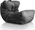 Fauteuil Aiire, Pouffe Géant Interieur Adulte ou Ado avec Remplissage pour Décoration de la Chambre, Gros Bean Bag XXL ou Coussin de Sol Gris Foncé