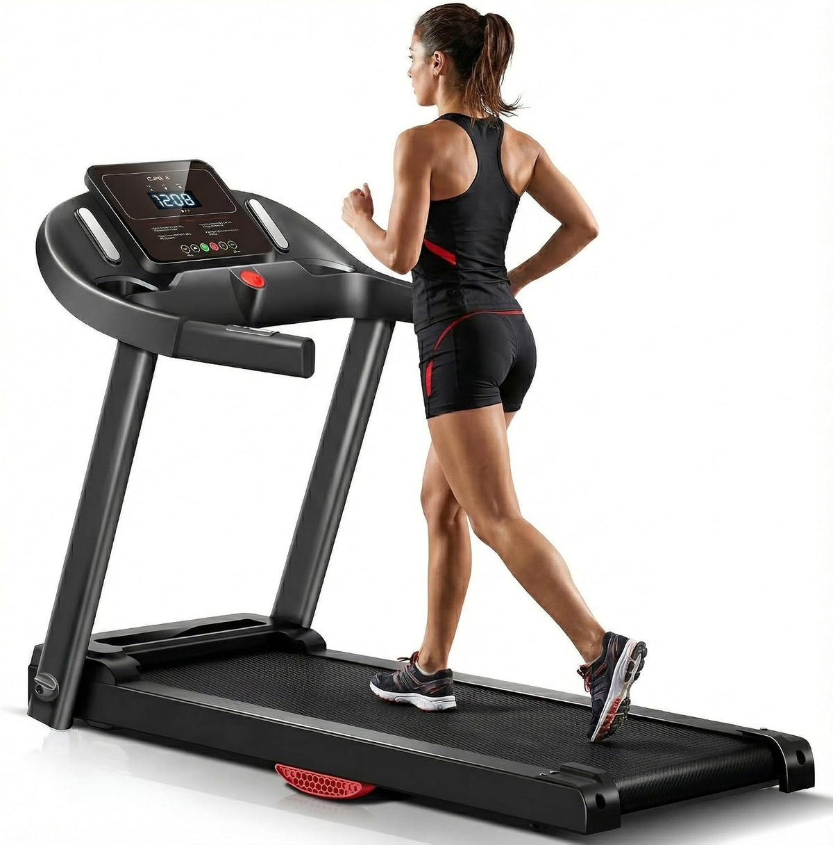 Tapi de course, 103 × 40 cm, Tapis de Course Pliable 14 km/h, Appareil de Fitness pour Maison, Kdtoll, 110 cm, 3 Modes, 12 Programmes