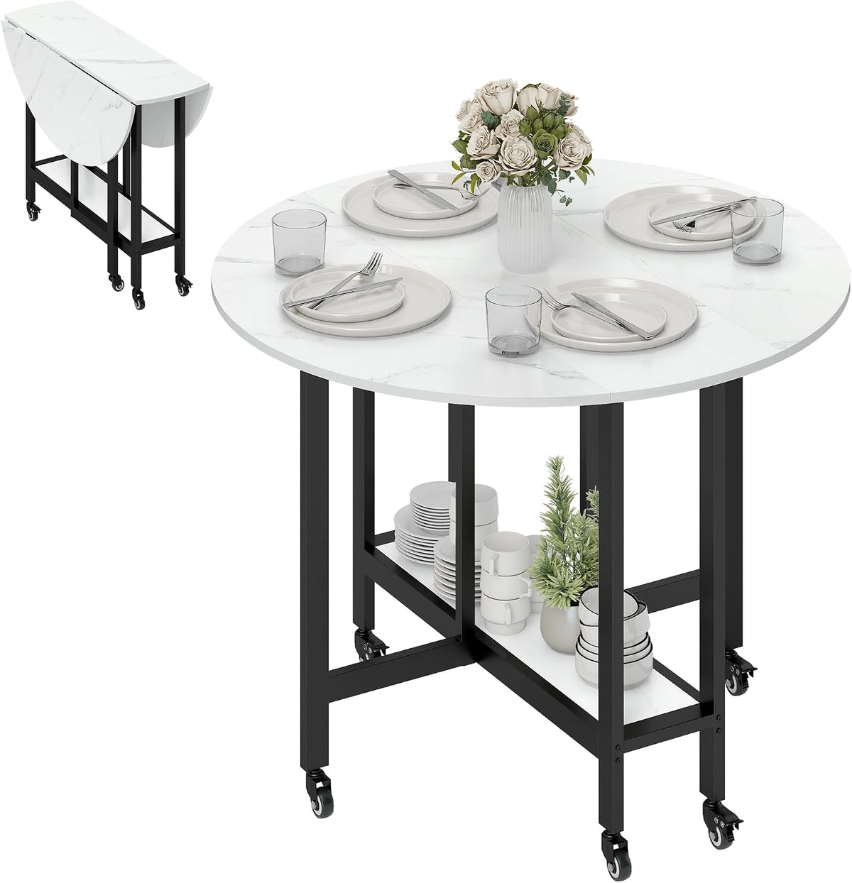Table HOMCOM, 100 × 100 × 75 cm, pliable, 1, 5 cm, 100l, 33l