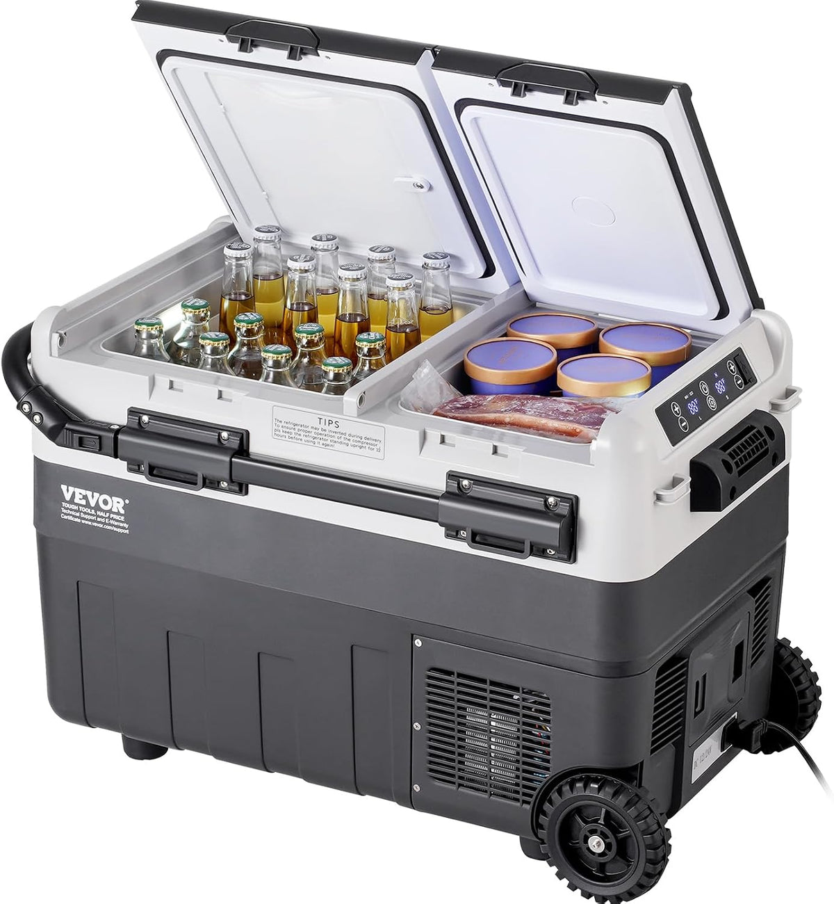 VEVOR Mini réfrigérateur, Température Réglable -20 °C à 20 °C, 50 L, Glacière de Voiture 12 V, 330 mL, 550 mL, 750 mL, 45 dB, 45 W, 61 W, 25 °C