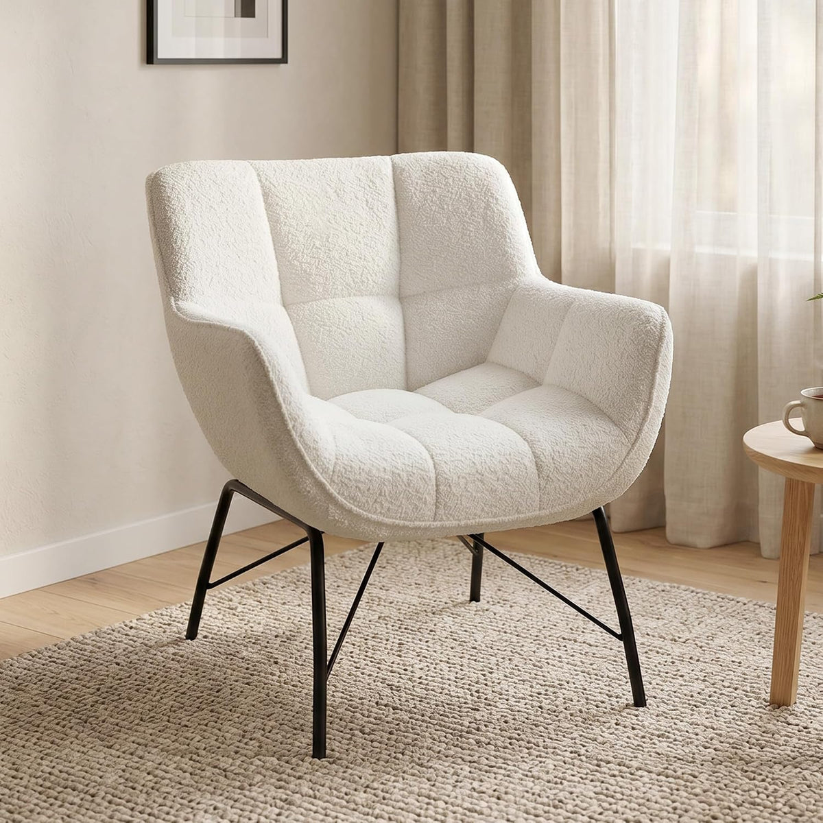 Fauteuil, HOMCOM, Blanc crème